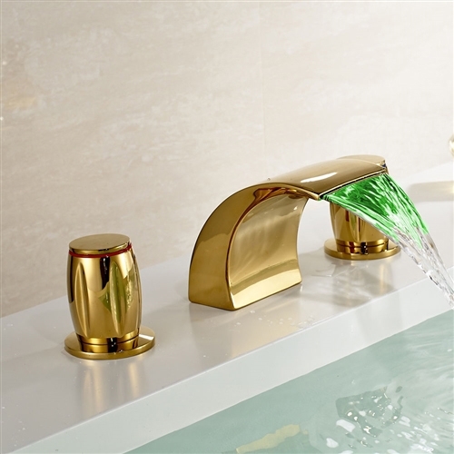 LED Colors Waterfall Bathroom Sink Faucet